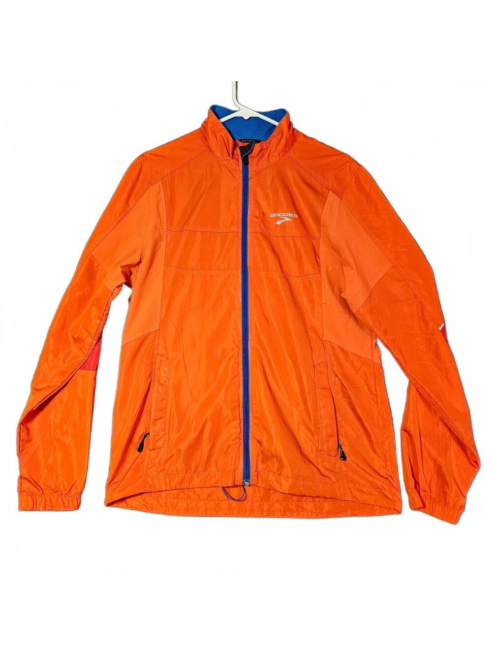 Brooks Men's Medium Orange Lightweight Running Jacket Breathable Windbreaker